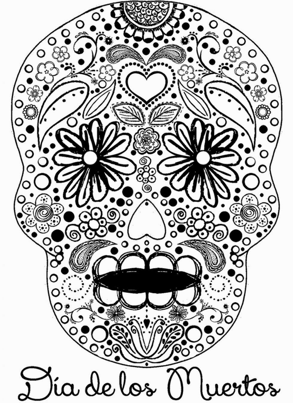 980x1344 Day Of The Dead Skull Coloring Pages