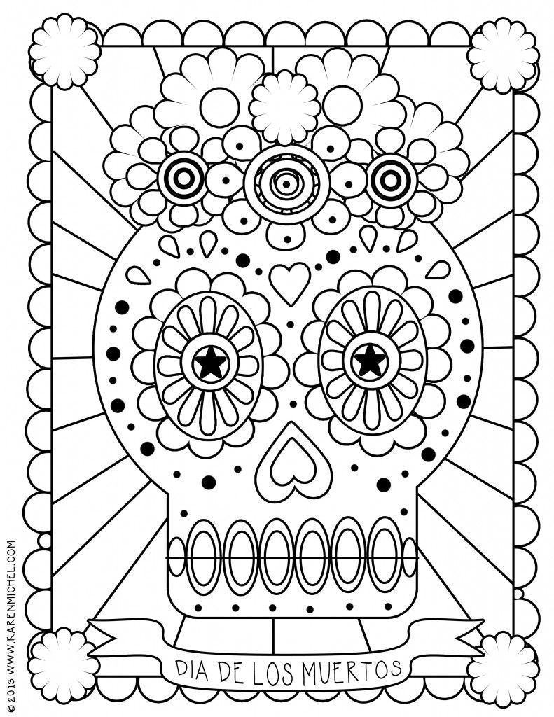 791x1024 Dia De Los Muertos Coloring Page Printable Coloring Pages
