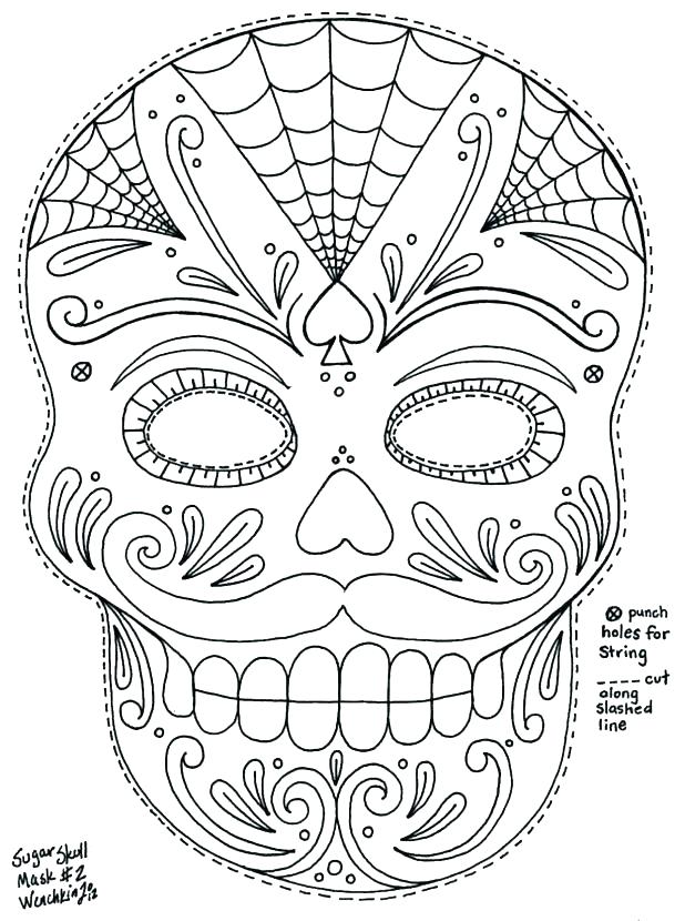 618x830 Dia De Los Muertos Printable Coloring Pages Sugar Skull Printable