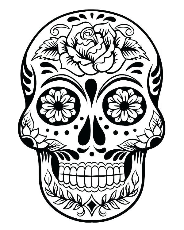600x750 Sugar Skulls Coloring Pages Printable Free Skull Download Page