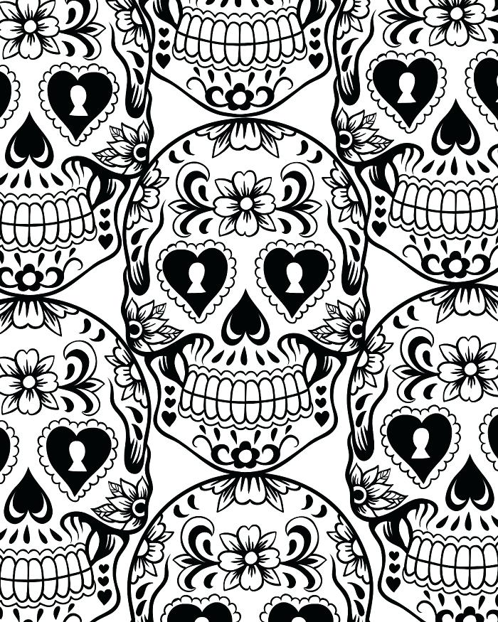 700x875 Day Of The Dead Skulls Coloring Pages Day Of The Ad Skull Coloring