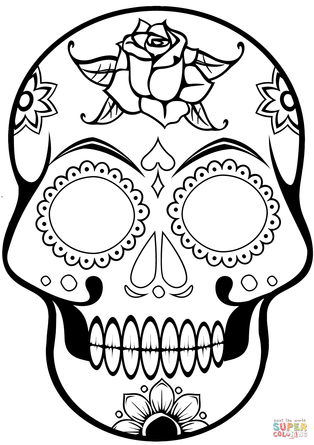 1060x1500 Day Of The Dead Skull Coloring Pages