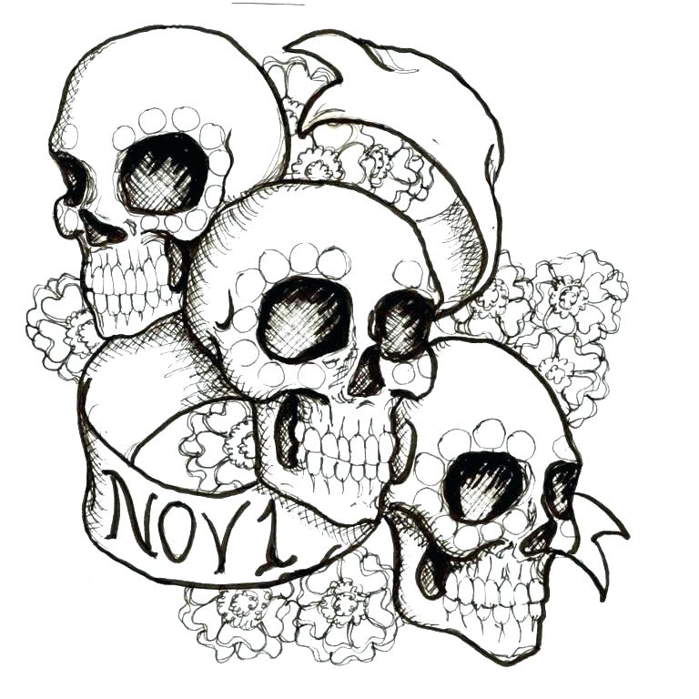 768x768 Day Of The Dead Skulls Coloring Pages Pictures Of Skulls To Color