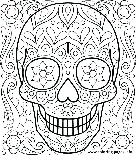 550x627 Day Of Dead Coloring Pages Professional