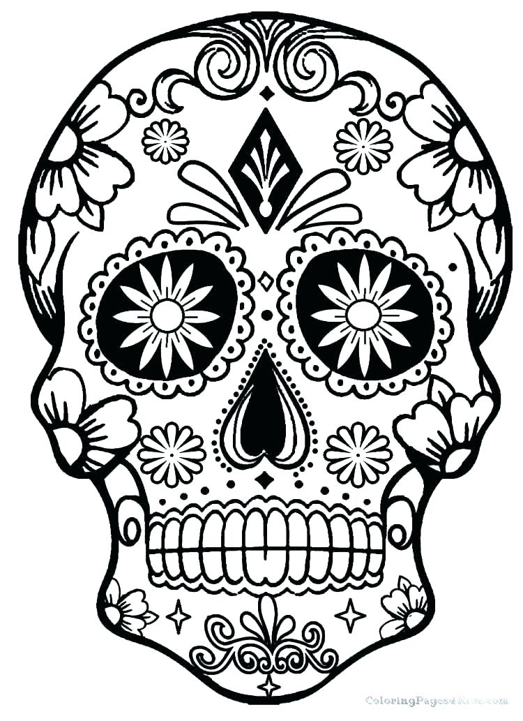 Day Of The Dead Skull Coloring Pages Printable at GetDrawings | Free ...