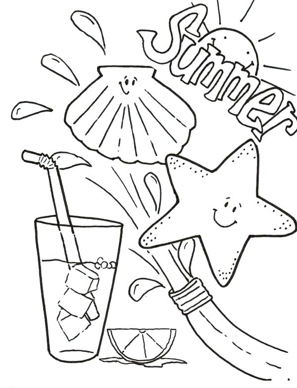 600x784 Easy To Paint Summer Coloring Pages For Kids Color Funny Summer
