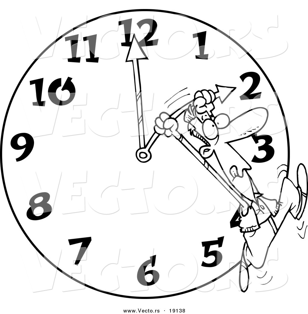 1024x1044 Vector Of A Cartoon Man On A Daylight Savings Clock