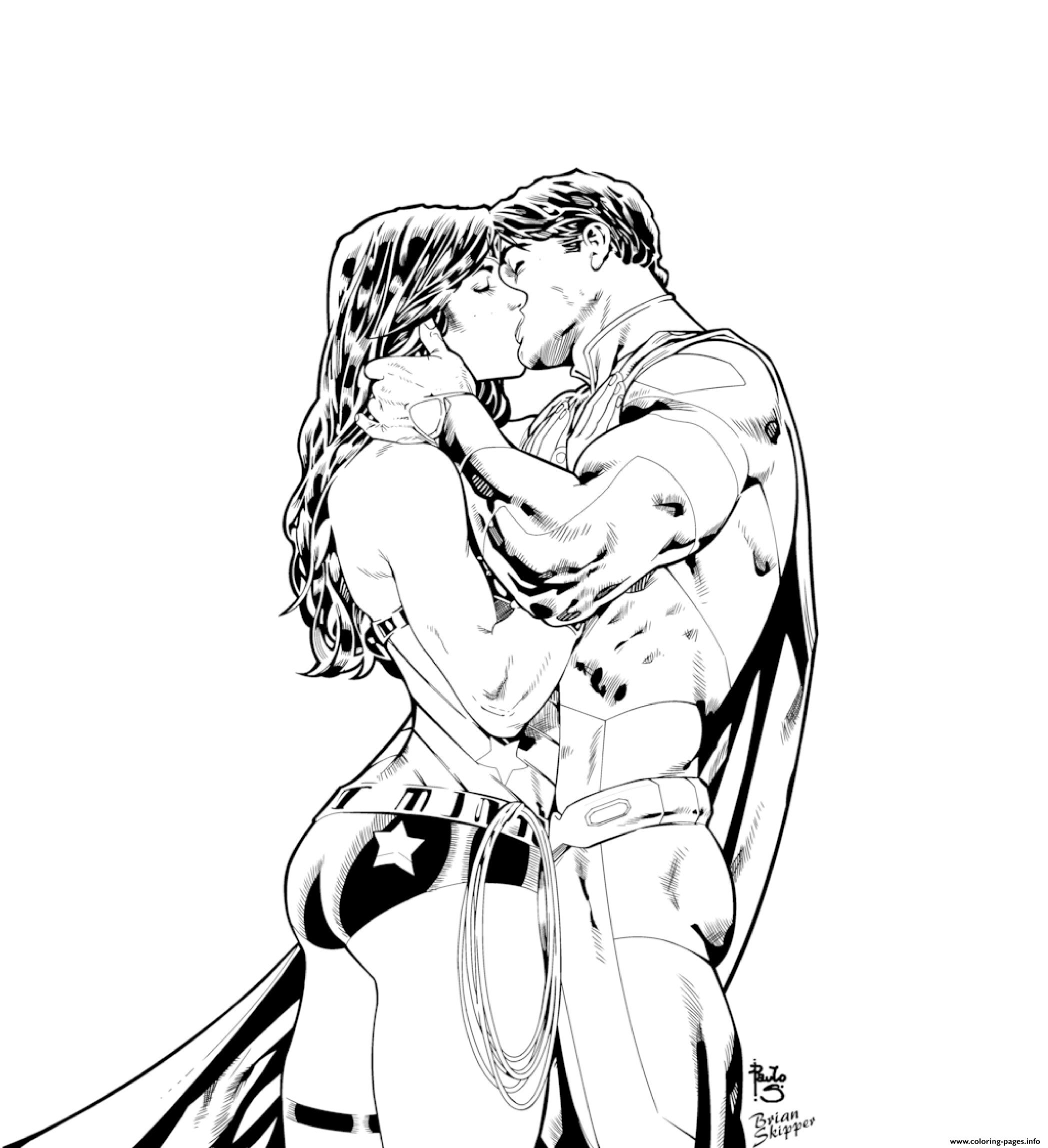 2096x2295 Superman Wonder Woman Amoureux Dc Comics Coloring Pages Printable