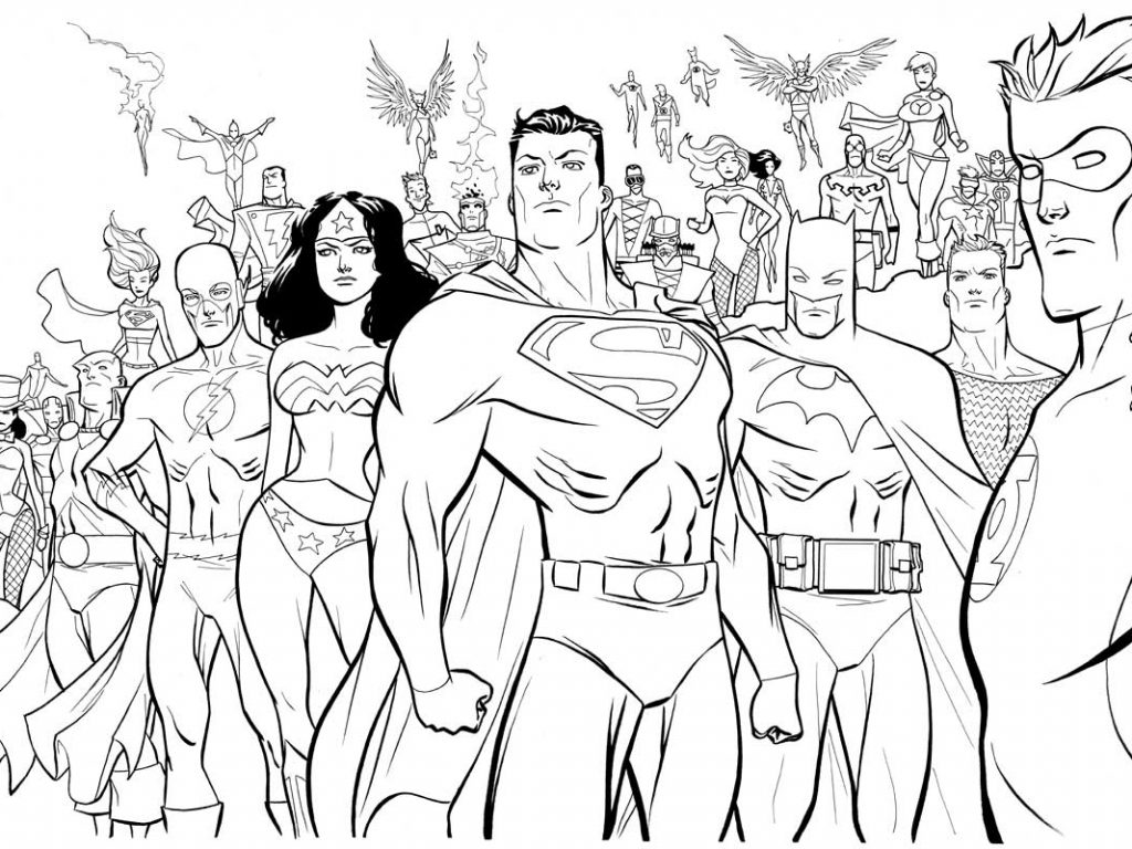 1024x768 Dc Super Heroes Coloring Pages Perfect For Unknown Dc