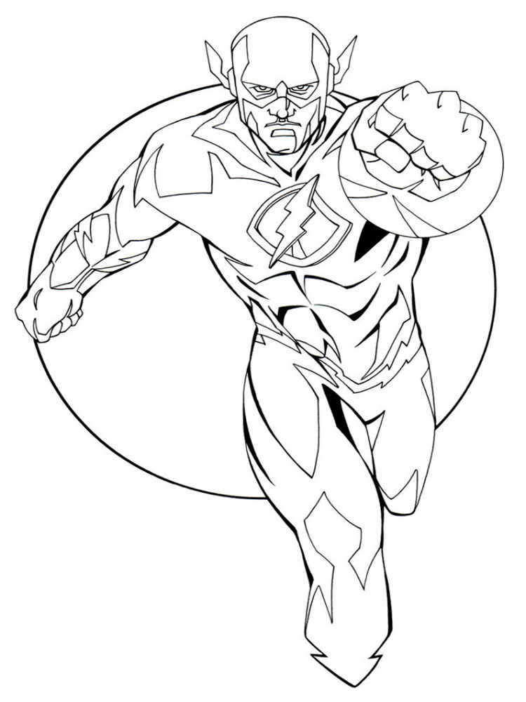 750x1000 Dc Comics Flash Coloring Pages Free Printable Dc Comics Flash