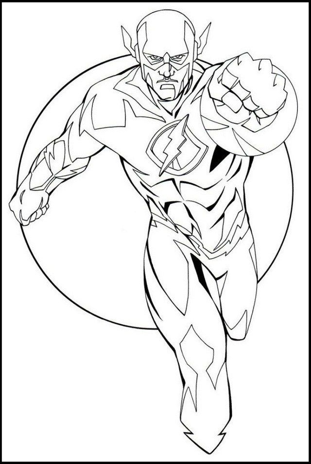 640x955 Flash From Justice League Coloring Pages Dc Comics Coloring