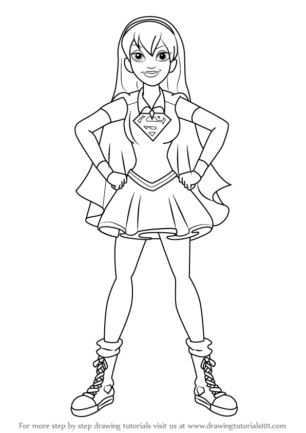 596x843 Learn How To Draw Supergirl From Dc Super Hero Girls