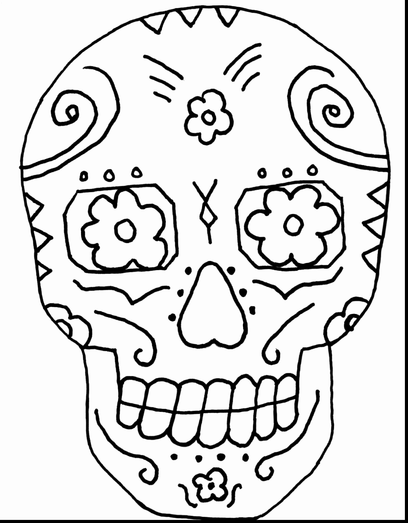1320x1694 Inspirational Day Of The Dead Coloring Pages For Adults
