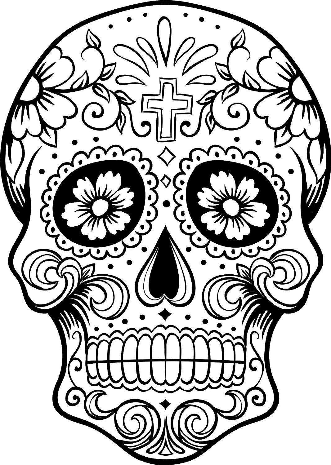 1067x1500 To Free Printable Day Of The Dead Coloring Pages