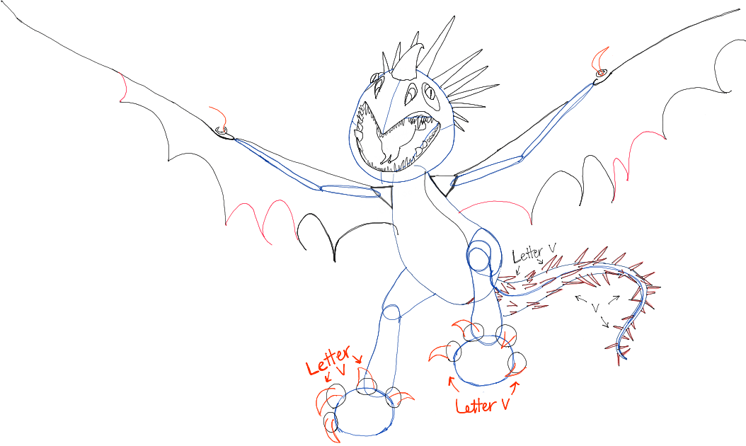 1054x630 How To Draw Stormfly From How To Train Your Dragon And In Easy