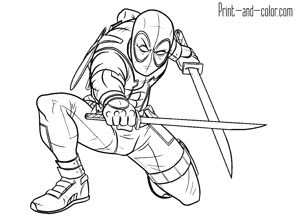 1200x900 Deadpool Coloring Pages Print