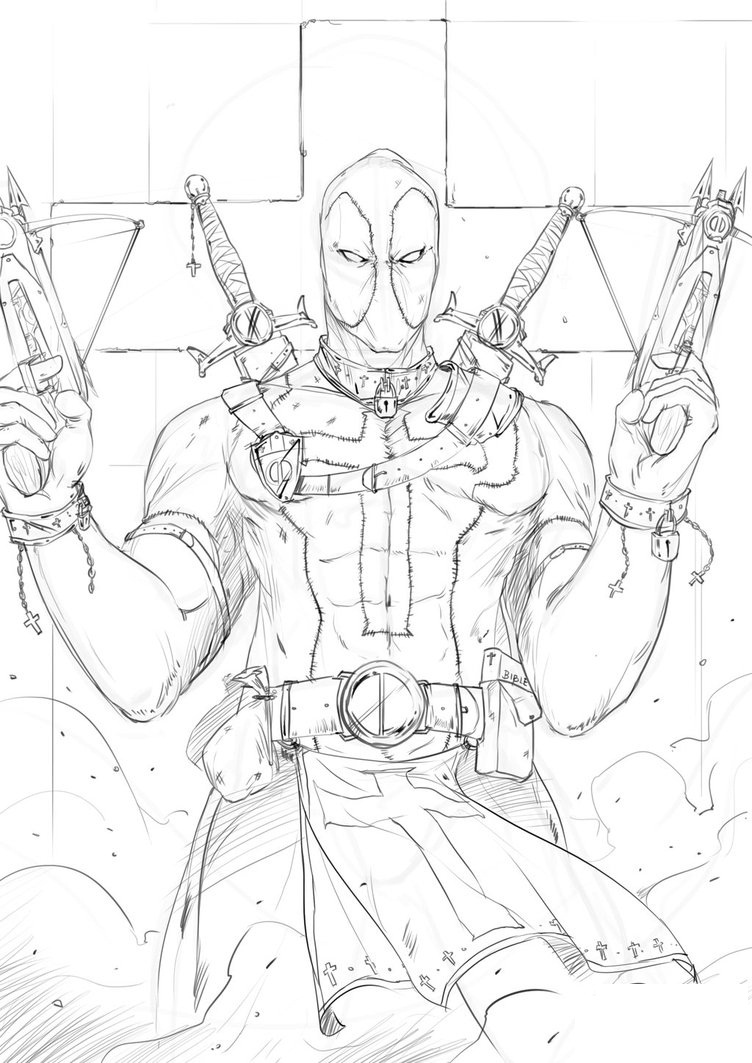 752x1063 Deadpool Coloring Pages Printable Free