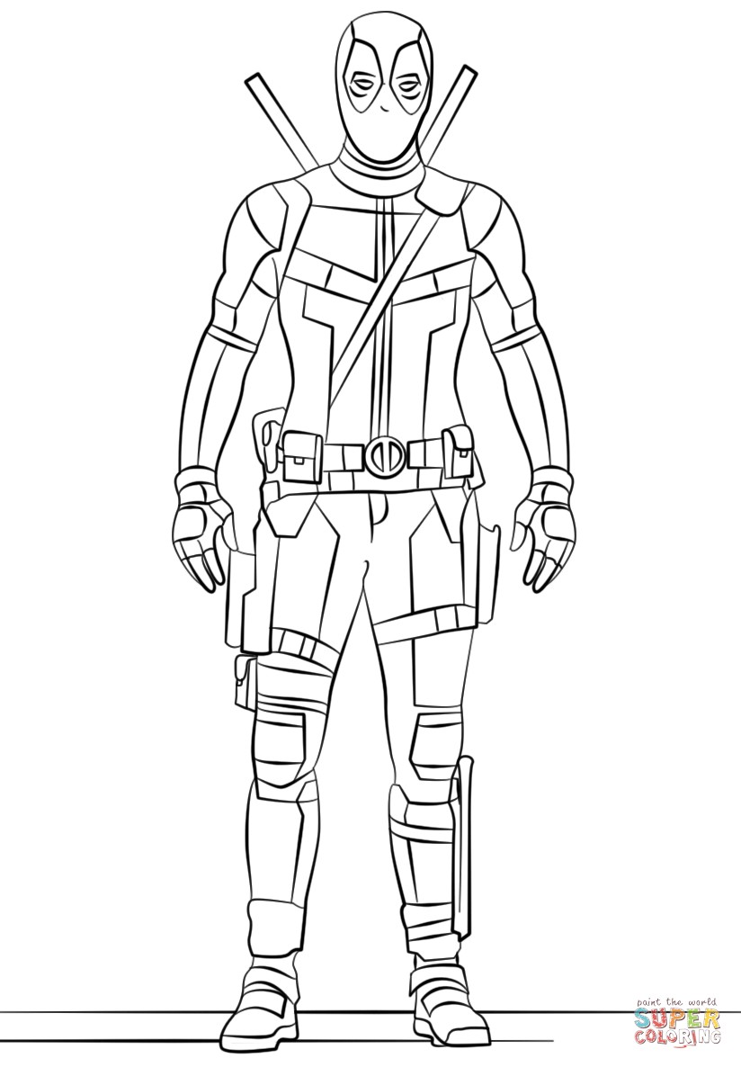 824x1186 Deadpool Coloring Page Color Pages For Kids With Spiderman