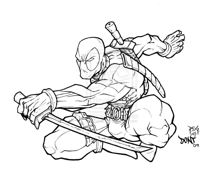 900x683 Deadpool Coloring Pages