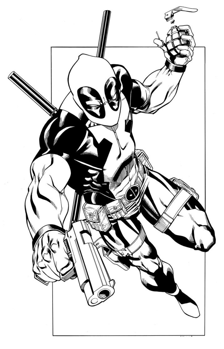 716x1114 Free Printable Deadpool Coloring Pages For Kids Incredible