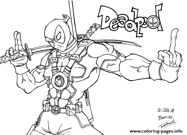 640x462 Coloring Pages Of Deadpool