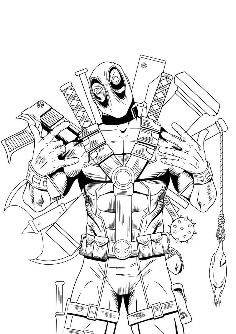 800x1131 Deadpool Coloring Pages Printable Hero And Villain Coloring