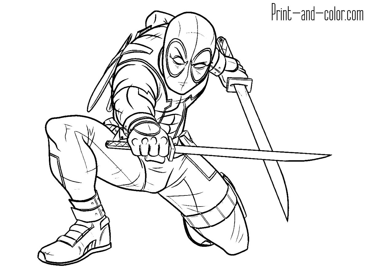 1200x900 Simple Deadpool Coloring Pages To Print For Deadpool Coloring