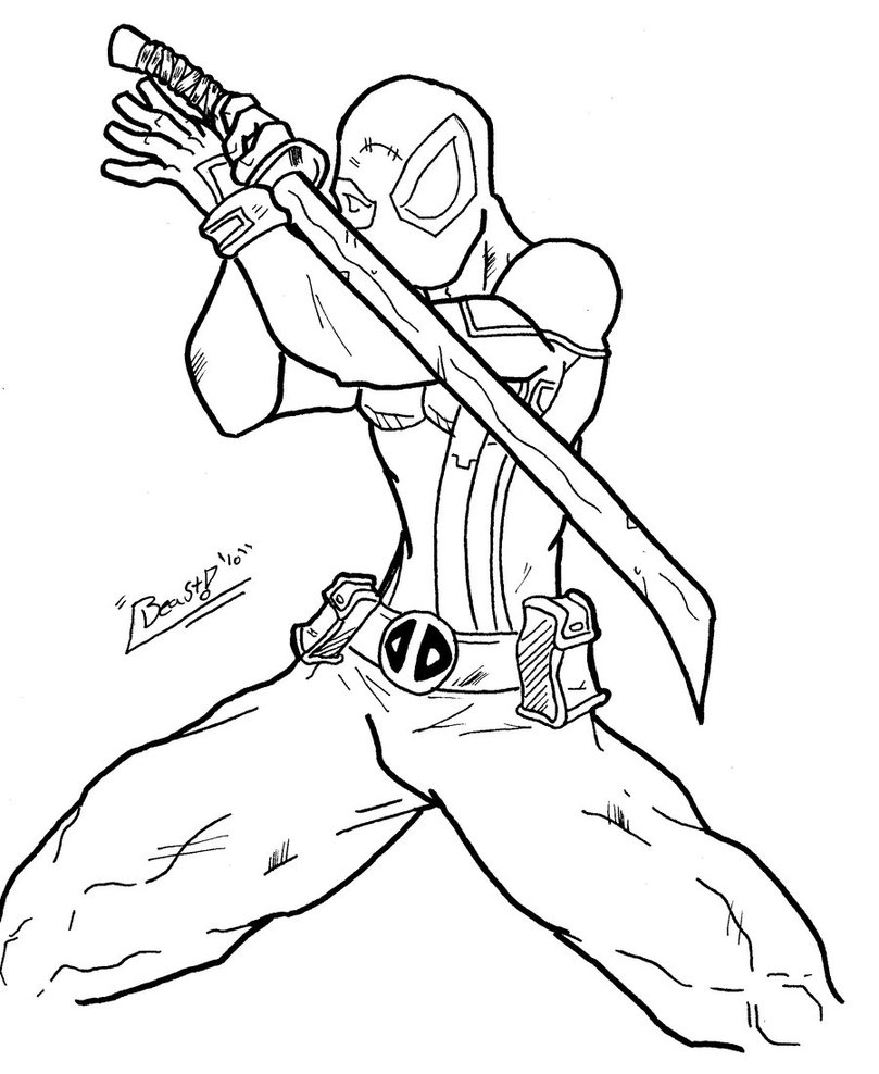 809x988 Free Printable Deadpool Coloring Pages For Kids