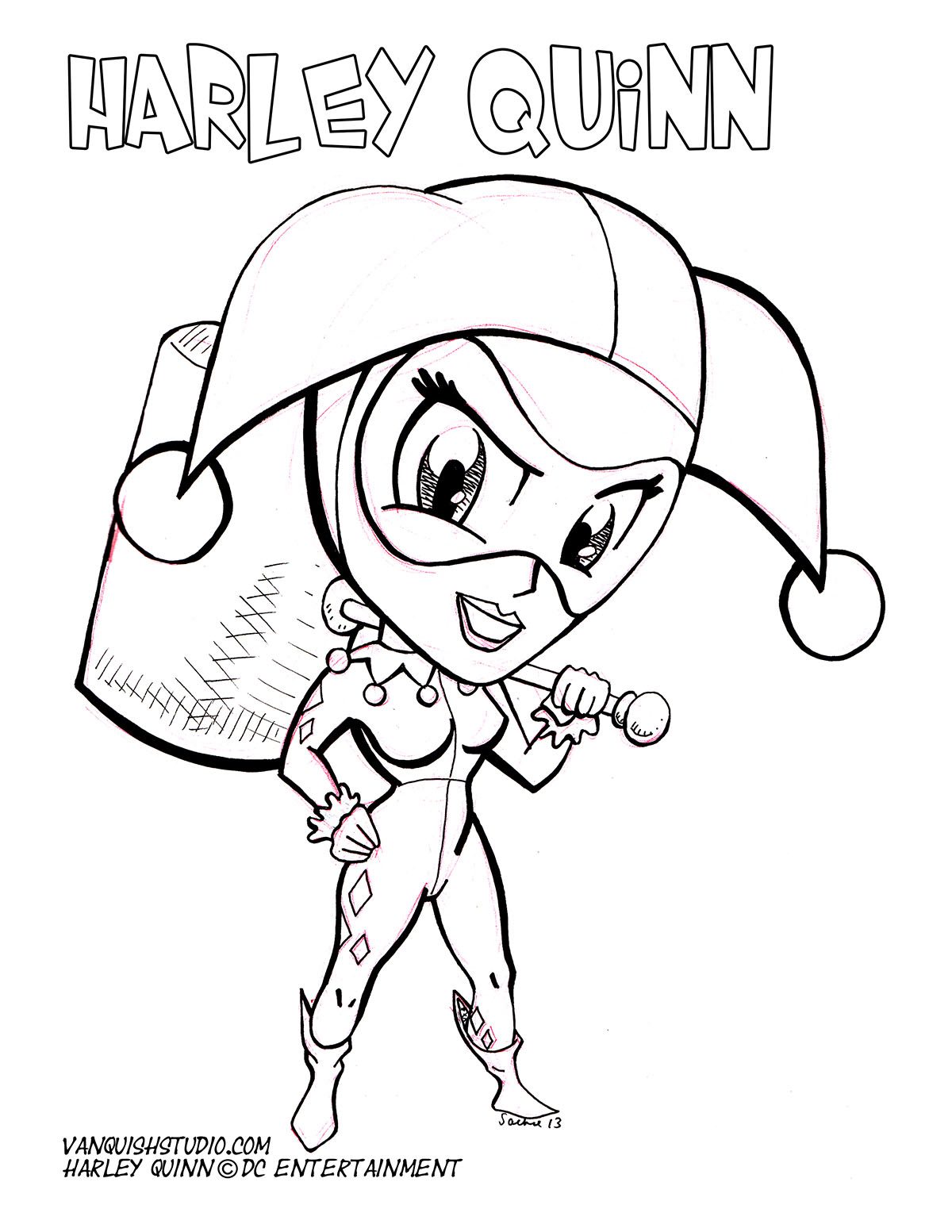 1200x1553 Coloring Pages Vanquish Studio Harley Quinn Printable Image