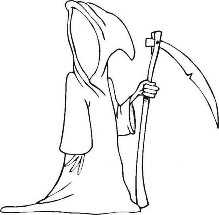 850x836 Halloween Death Coloring Pages Coloring Pages