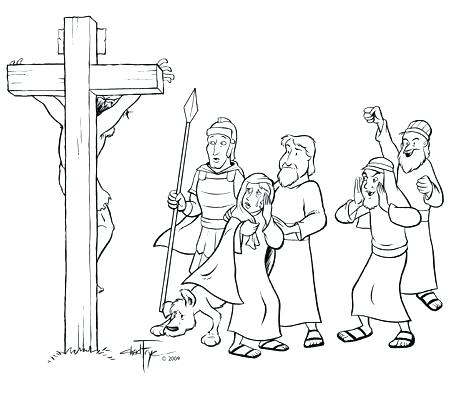 450x400 Jesus On The Cross Coloring Page Coloring Pages Of On The Cross