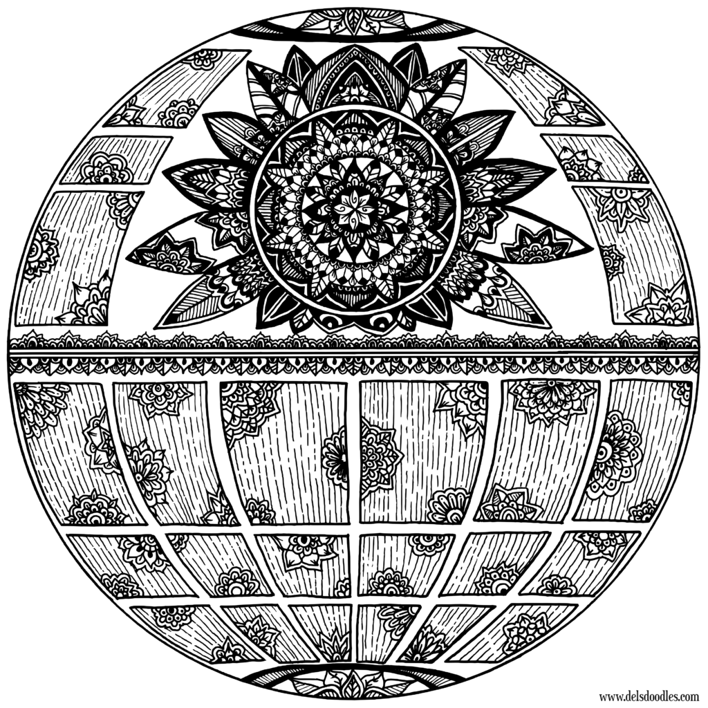 1024x1024 Deathstar Coloring Page