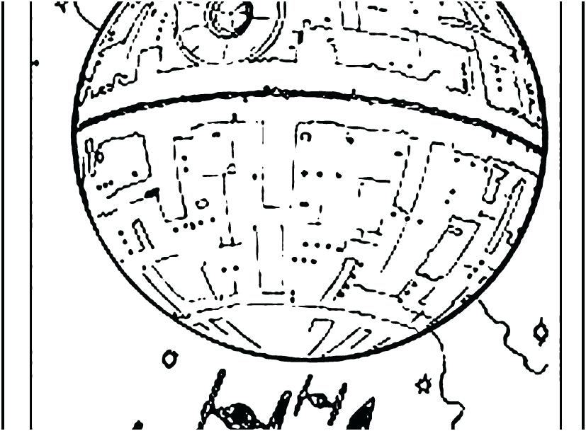 827x609 Death Star Coloring Page