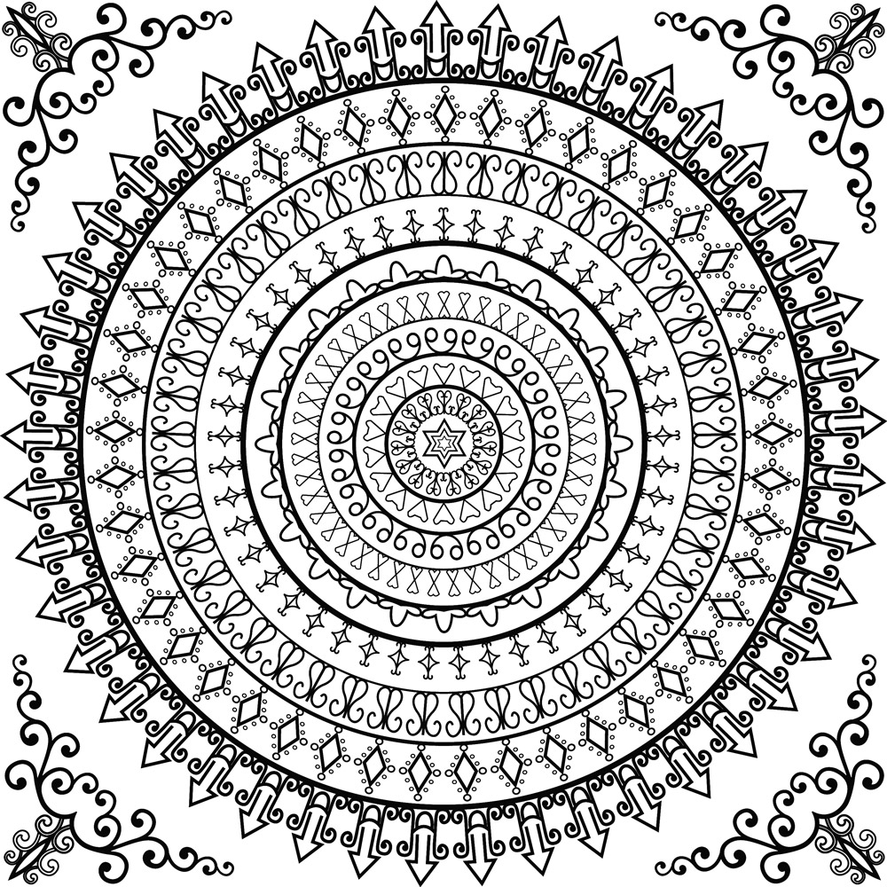 1000x1000 Colouring Page Decorative Coloring Pages