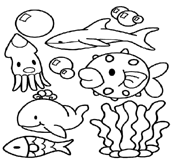 600x548 Creatures Of The Deep Sea Coloring Pages Coloring Pages