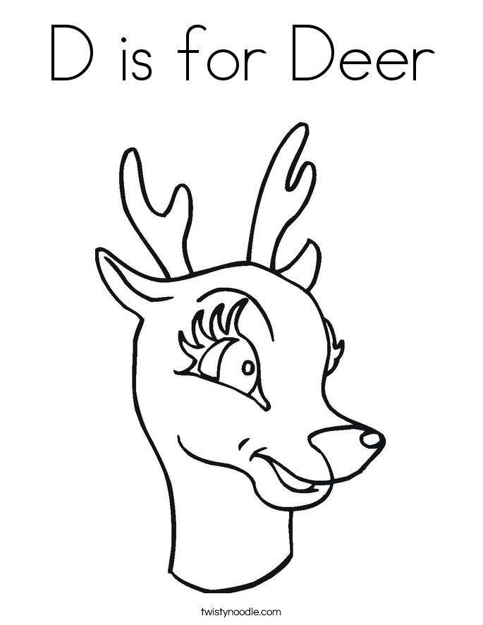 685x886 D Is For Deer Coloring Page