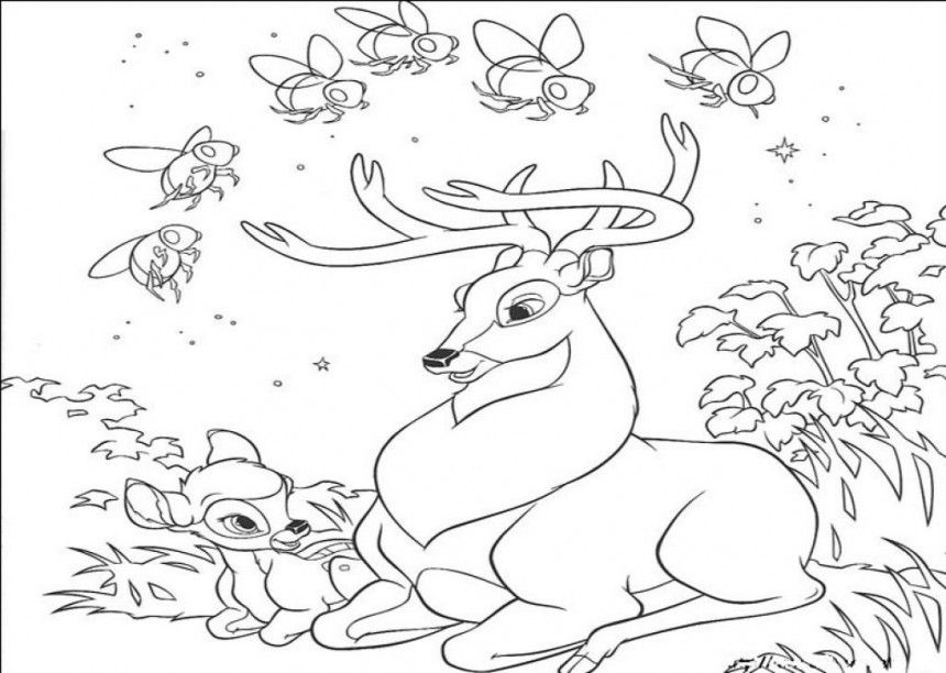 860x612 Free Printable Deer Coloring Pages
