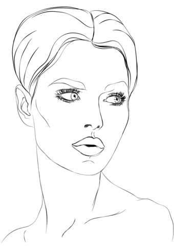 340x480 Woman S Face Coloring Page Free Printable Pages In Ideas