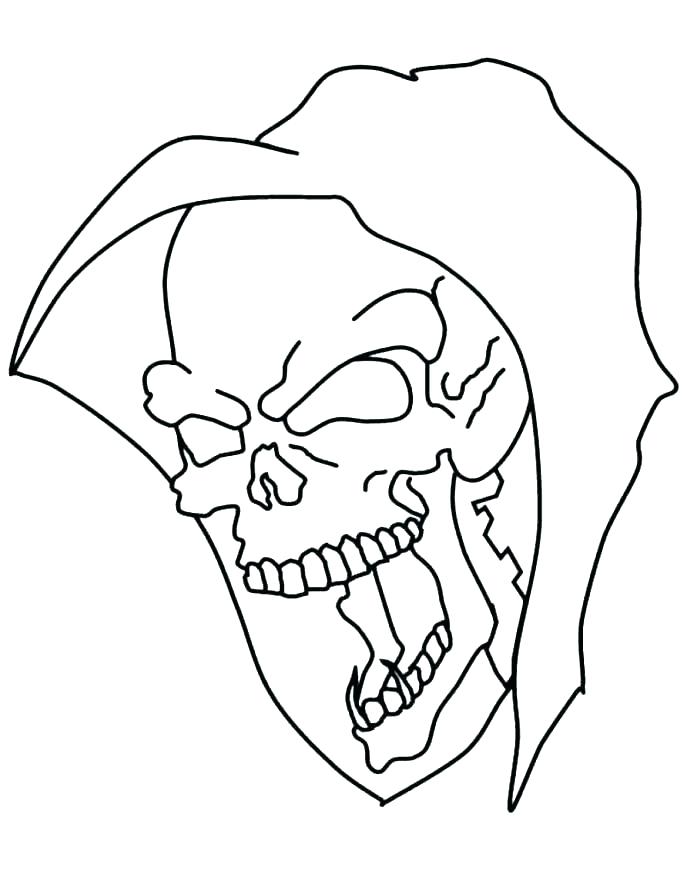 687x888 Printable Skull