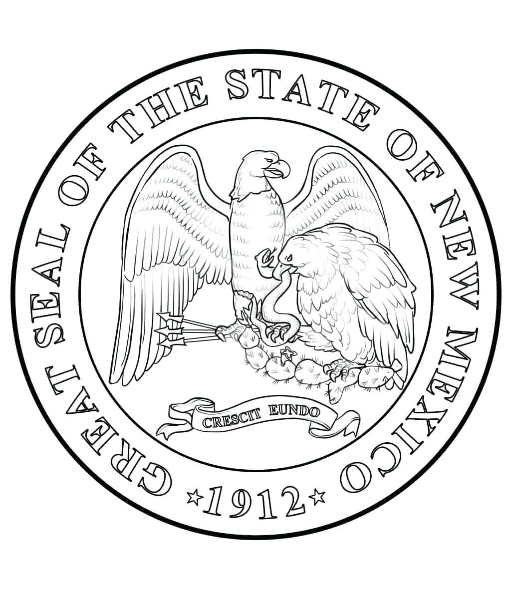 1020x1224 Delaware State Seal Coloring Page