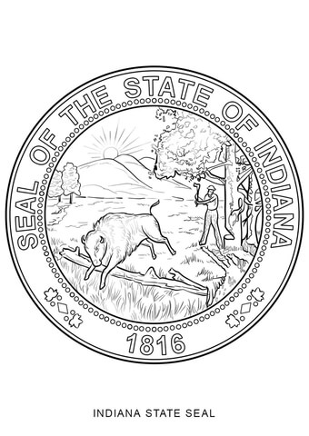 340x480 Delaware State Seal Coloring Page