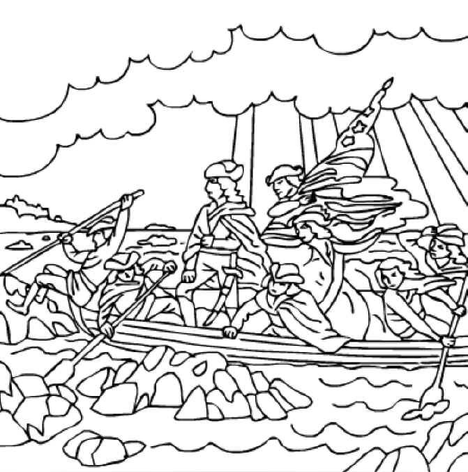 671x677 George Washington Crossing The Delaware River Free Printable
