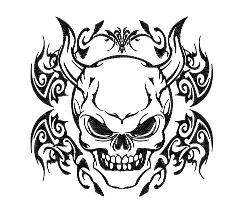 481x418 Demon Skull Coloring Pages