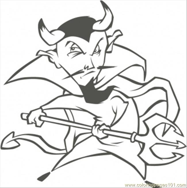 650x653 Demon With Spear Coloring Page