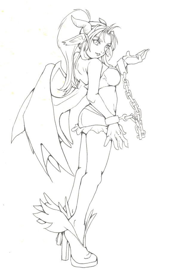 600x925 Anime Devil Girl Coloring Pages Printable