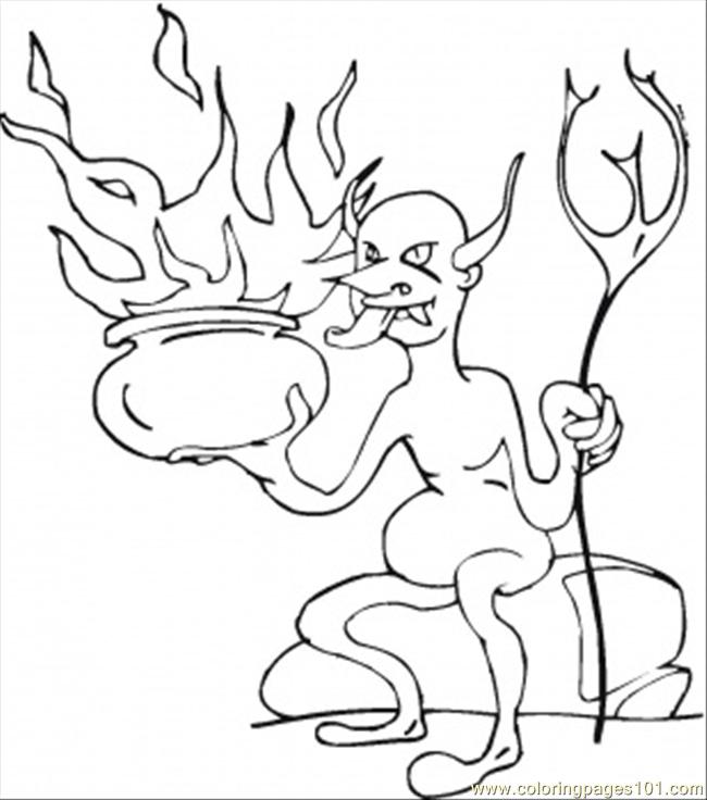 650x736 Burning Demon Coloring Page