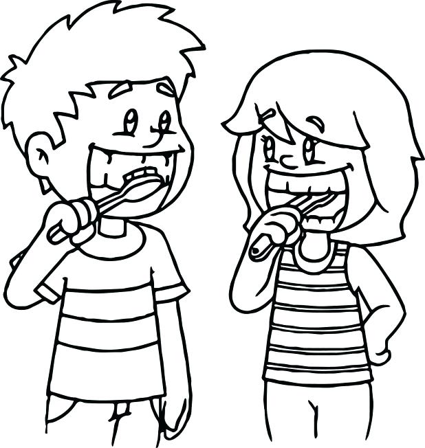 618x652 Tooth Brushing Coloring Pages Dental Coloring Pages For Preschool