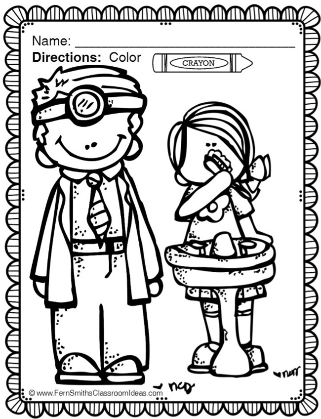 650x848 Dental Health Month Coloring Page