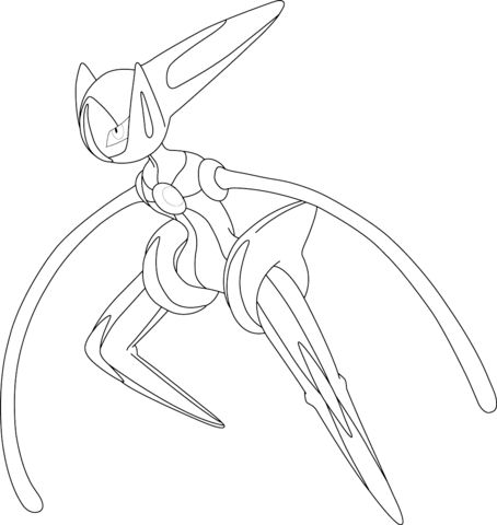 454x480 Deoxys In Speed Form Coloring Page Lineart Pokemon
