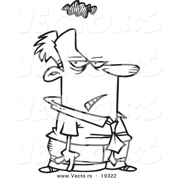 600x620 Vector Of A Cartoon Gloomy Businessman